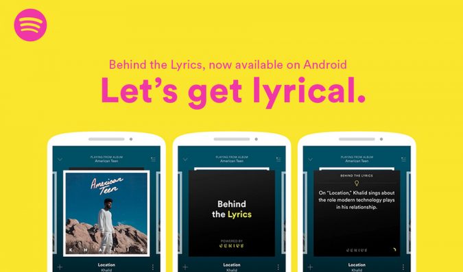 Fitur Behind The Lyrics Sambangi Spotify di Android