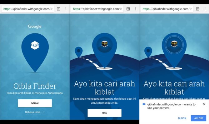 Qibla Finder dari Google source Google
