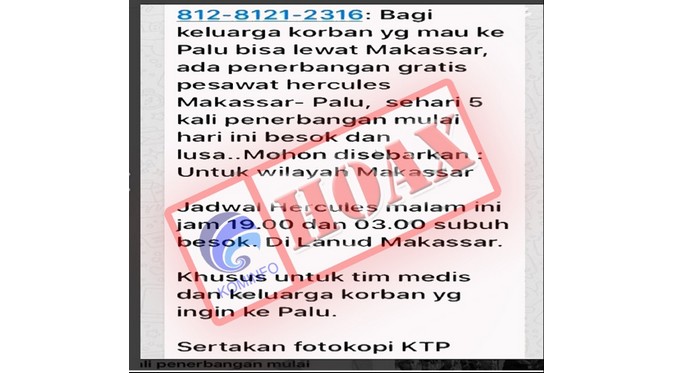 7 Hoax yang Selimuti Bencana Sulteng, Jangan Kemakan Isu!