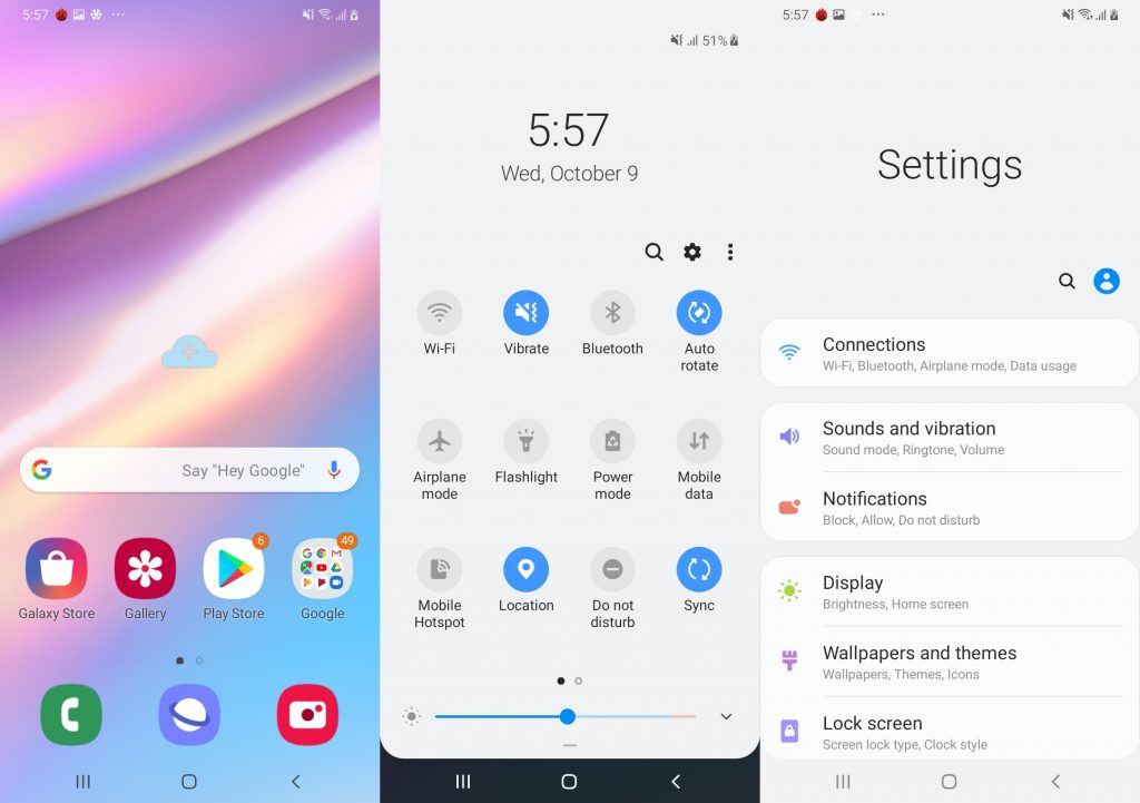 Antarmuka Samsung Galaxy A10s
