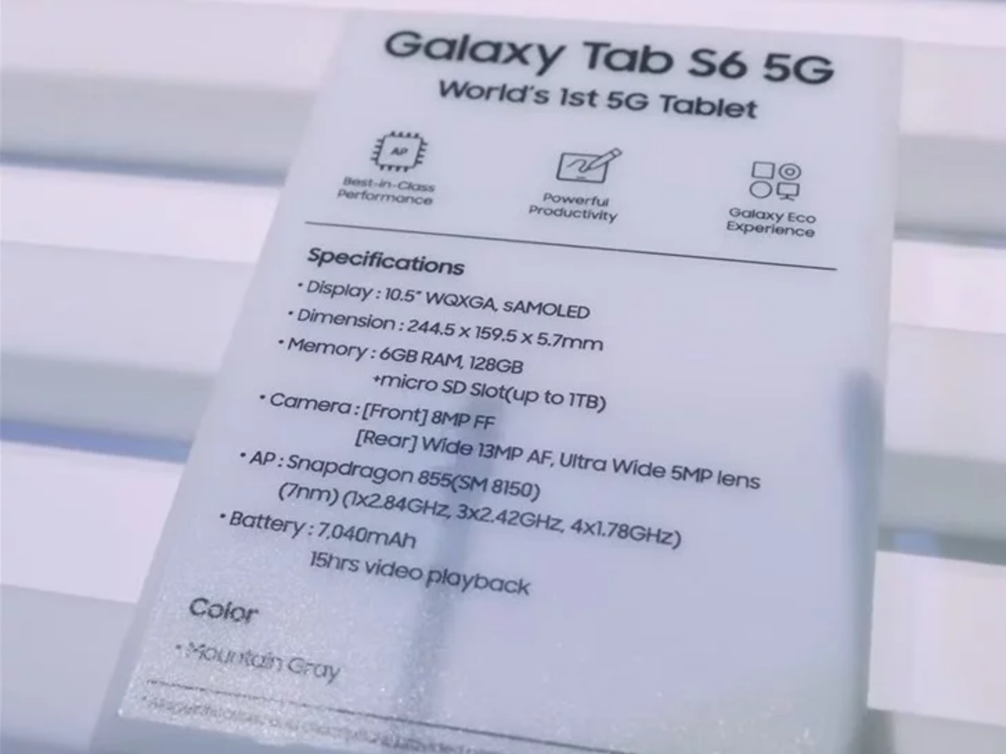 Bocoran Foto Spesifikasi Samsung Galaxy Tab S6 5G (Sumber: SamMobile.com)