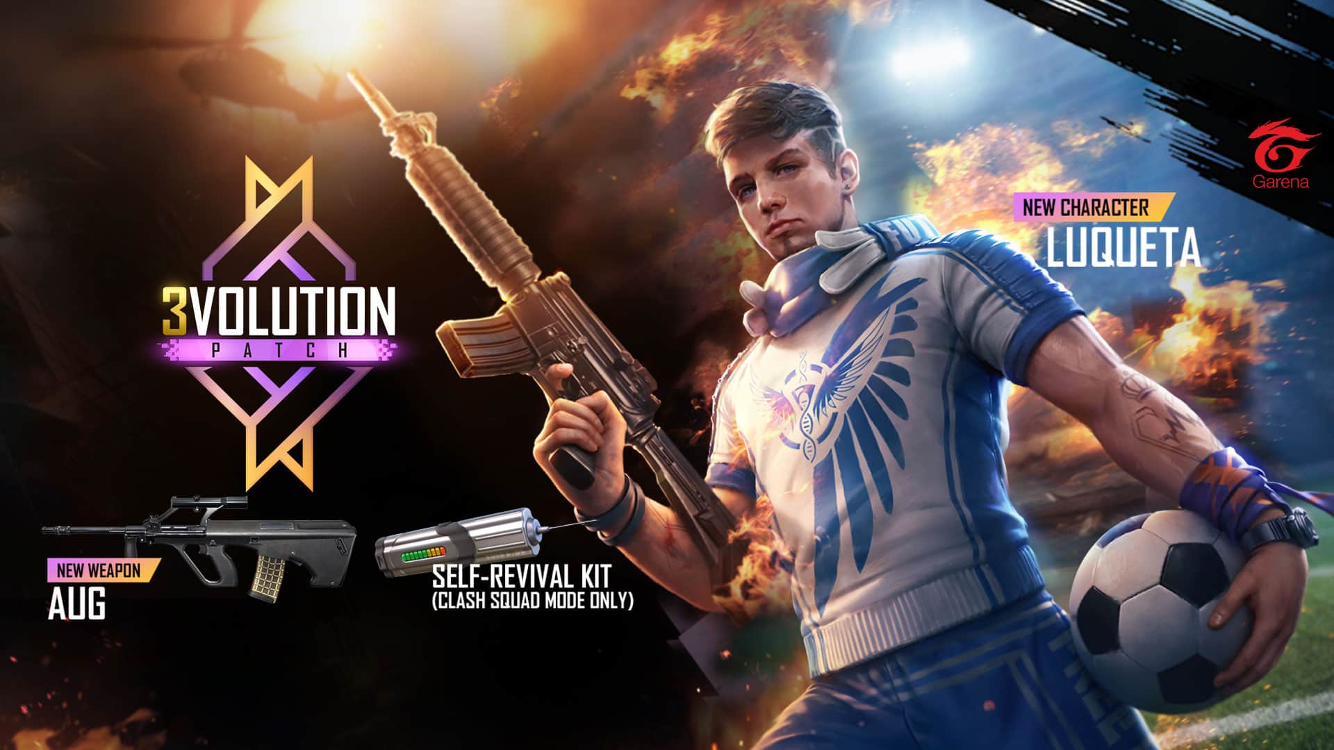 Rincian Free Fire Update 3volution dan Karakter Baru Luqueta