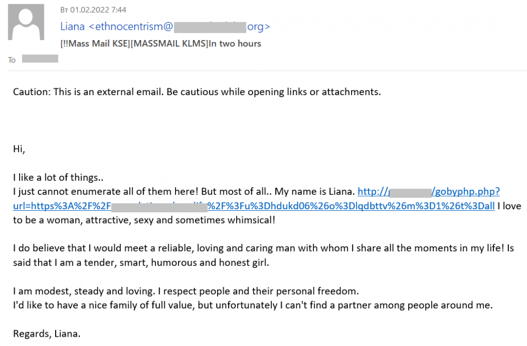 Contoh email dengan tautan phising 1024x673