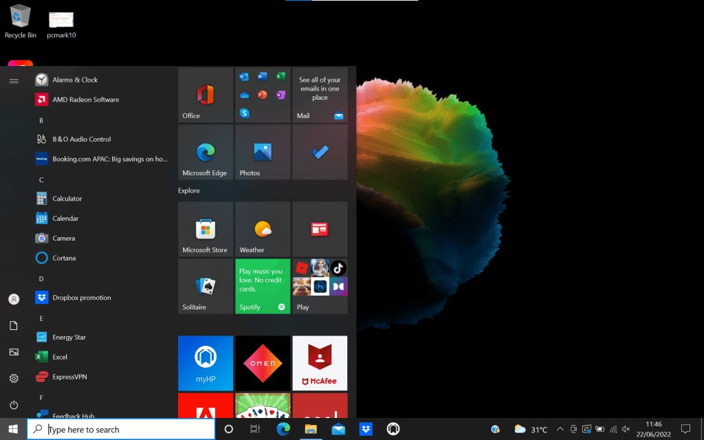 Windows 10 HP Pavilion Aero 13-BE0001AU