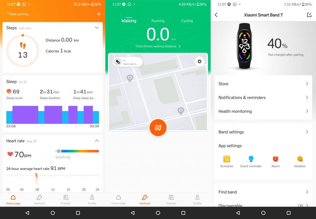 Tampilan Aplikasi Zepp Life Xiaomi Smart Band 7