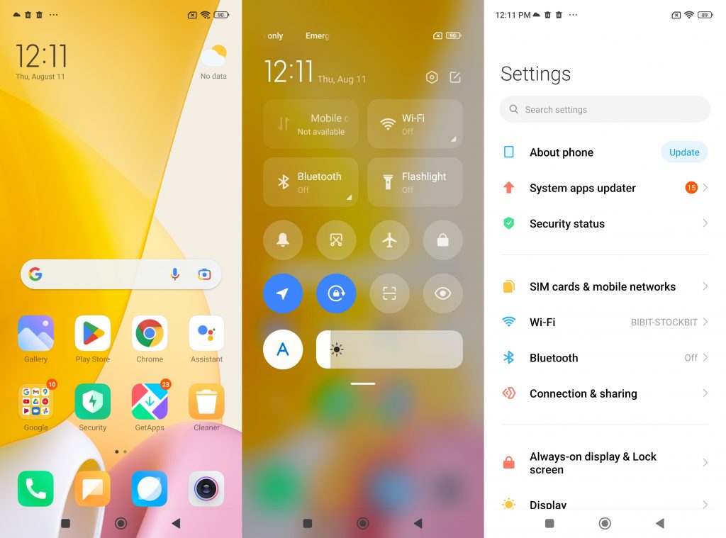 Antarmuka Xiaomi 12 Lite