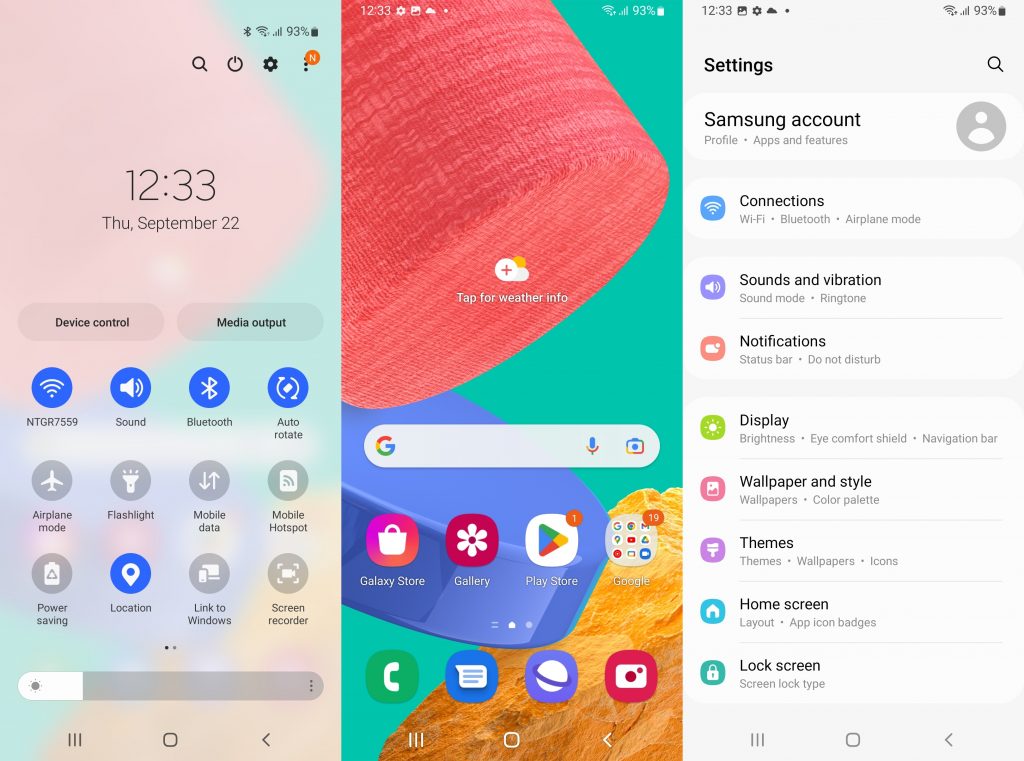 Antarmuka Samsung Galaxy M33 5G