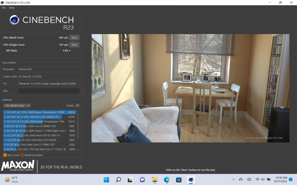 CineBench R23 Asus ExpertBook B3000