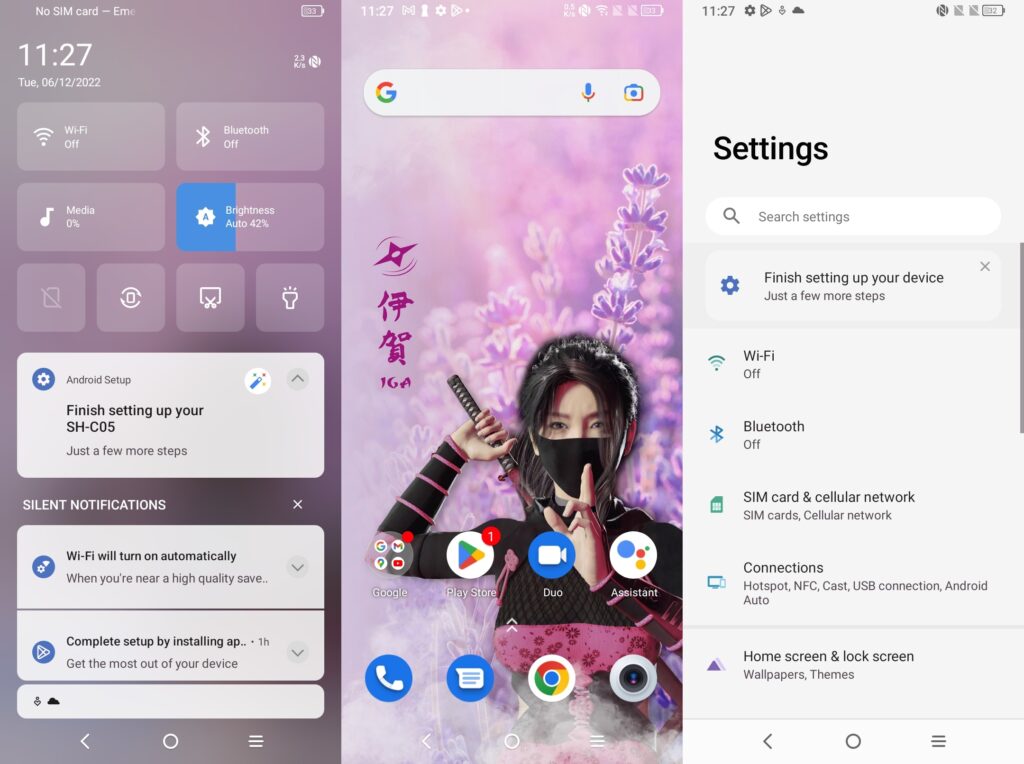 User Interface Sharp Aquos V6 5G