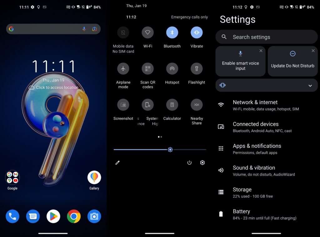 Antarmuka Asus Zenfone 9