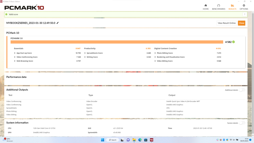 PCMark 10 Axioo MyBook Z6 Metal