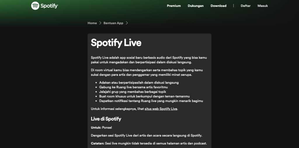 Spotify Live Laman Bantuan Spotify 1024x506