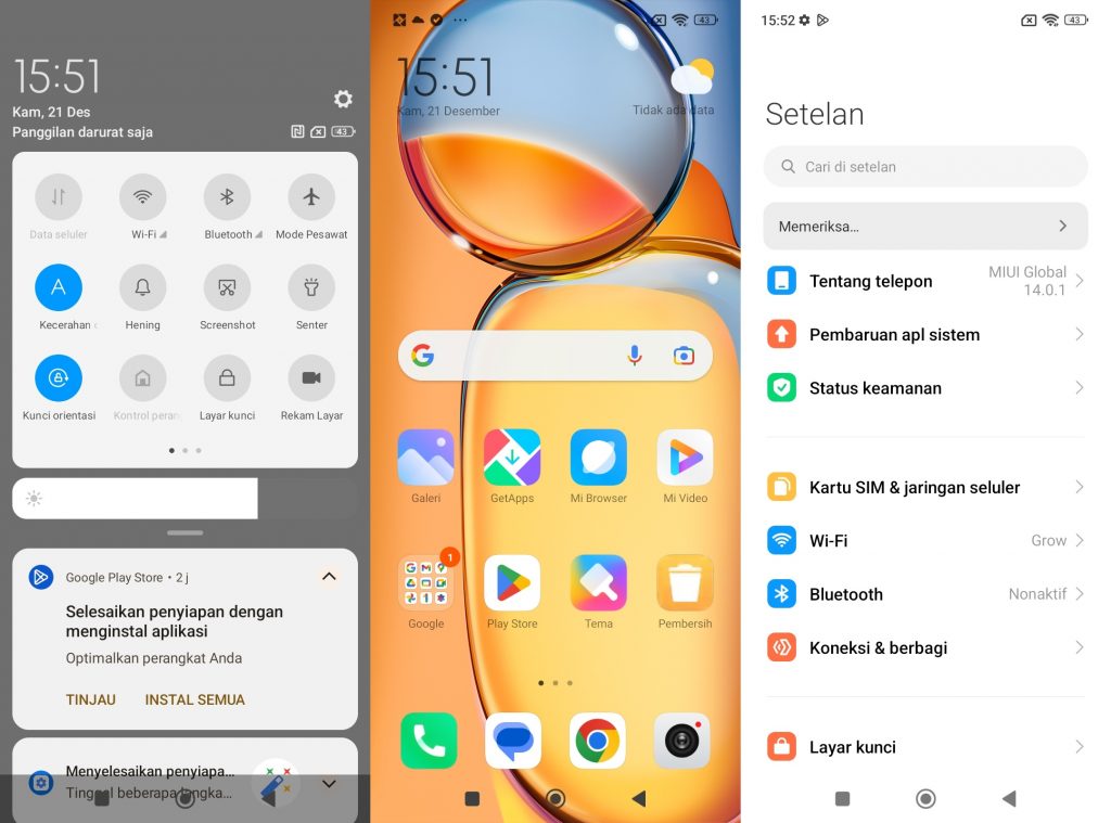 Antarmuka Xiaomi Redmi 13C
