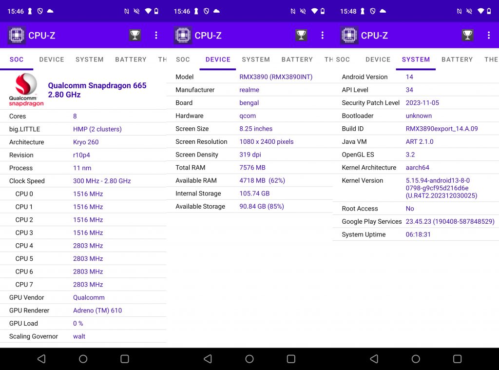 CPU-Z realme C67