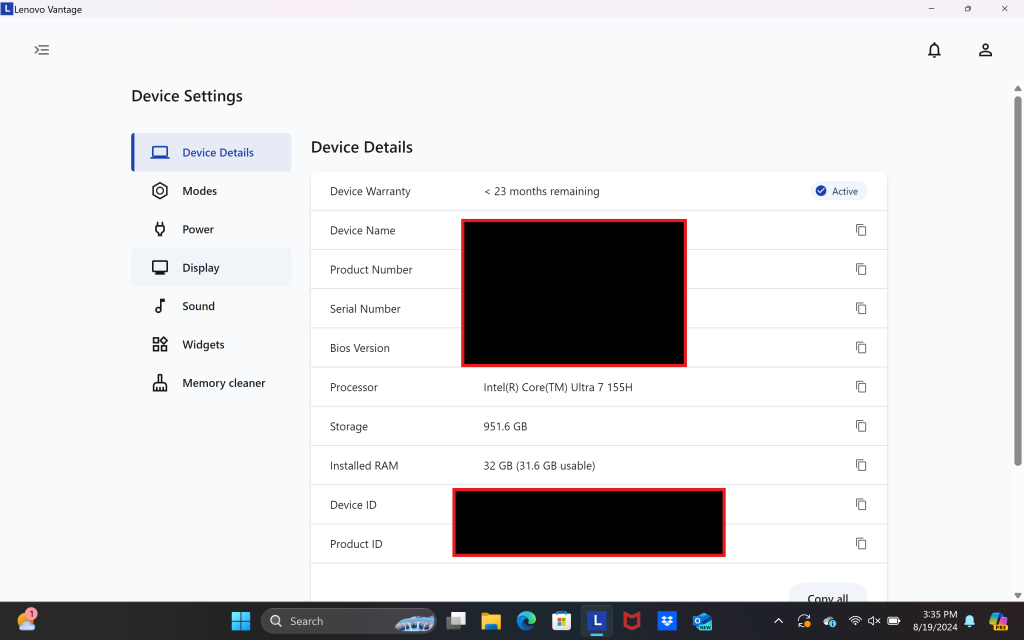 Aplikasi Lenovo Vantage Yoga 9 2-in-1 14IMH9