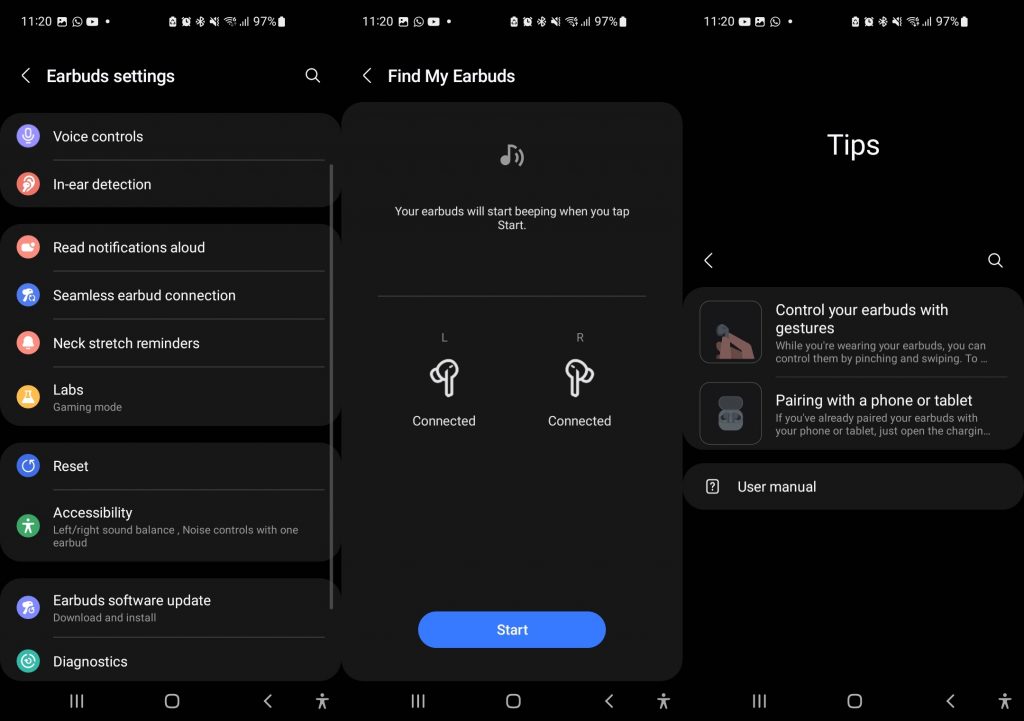 Tampilan Aplikasi Samsung Wearable Android