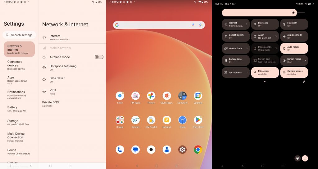User Interface Infinix Xpad