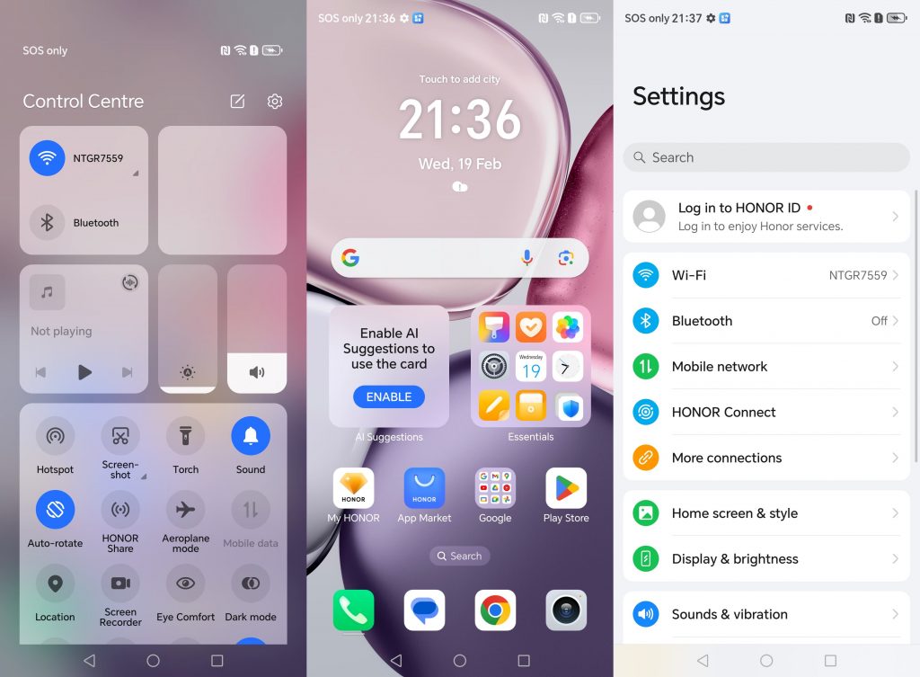User Interface Honor X9c