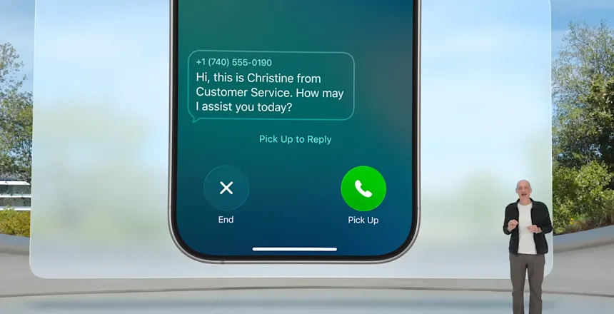 New Hold Assist being displayed at the wwdc keynote