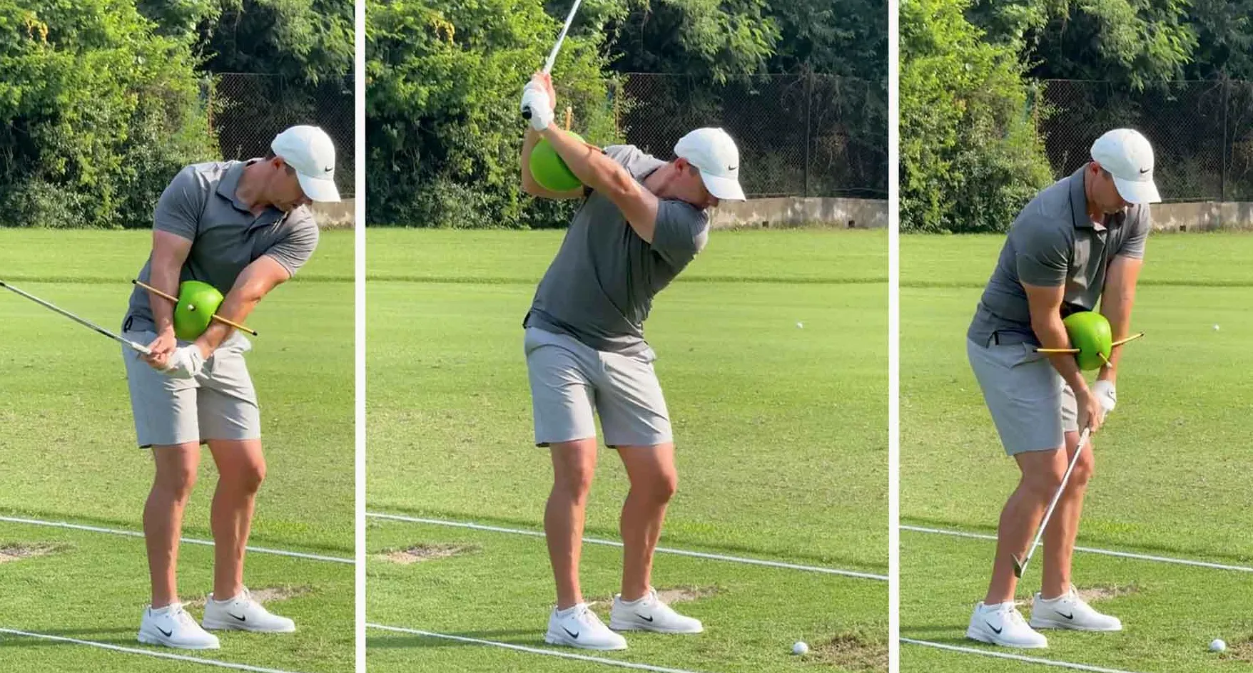 Rory McIlroy using training aid