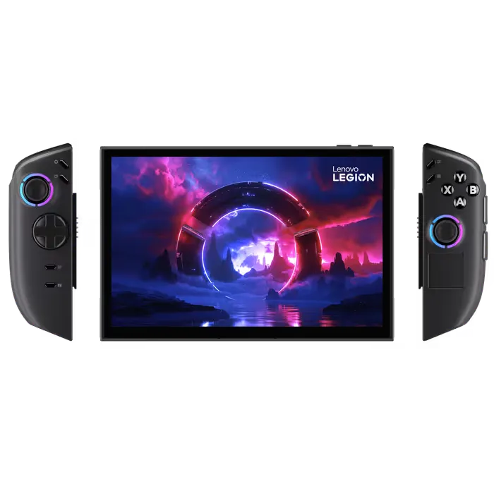 Layar OLED PureSight 8.8 inci pada Lenovo Legion Go 2 yang menampilkan game AAA