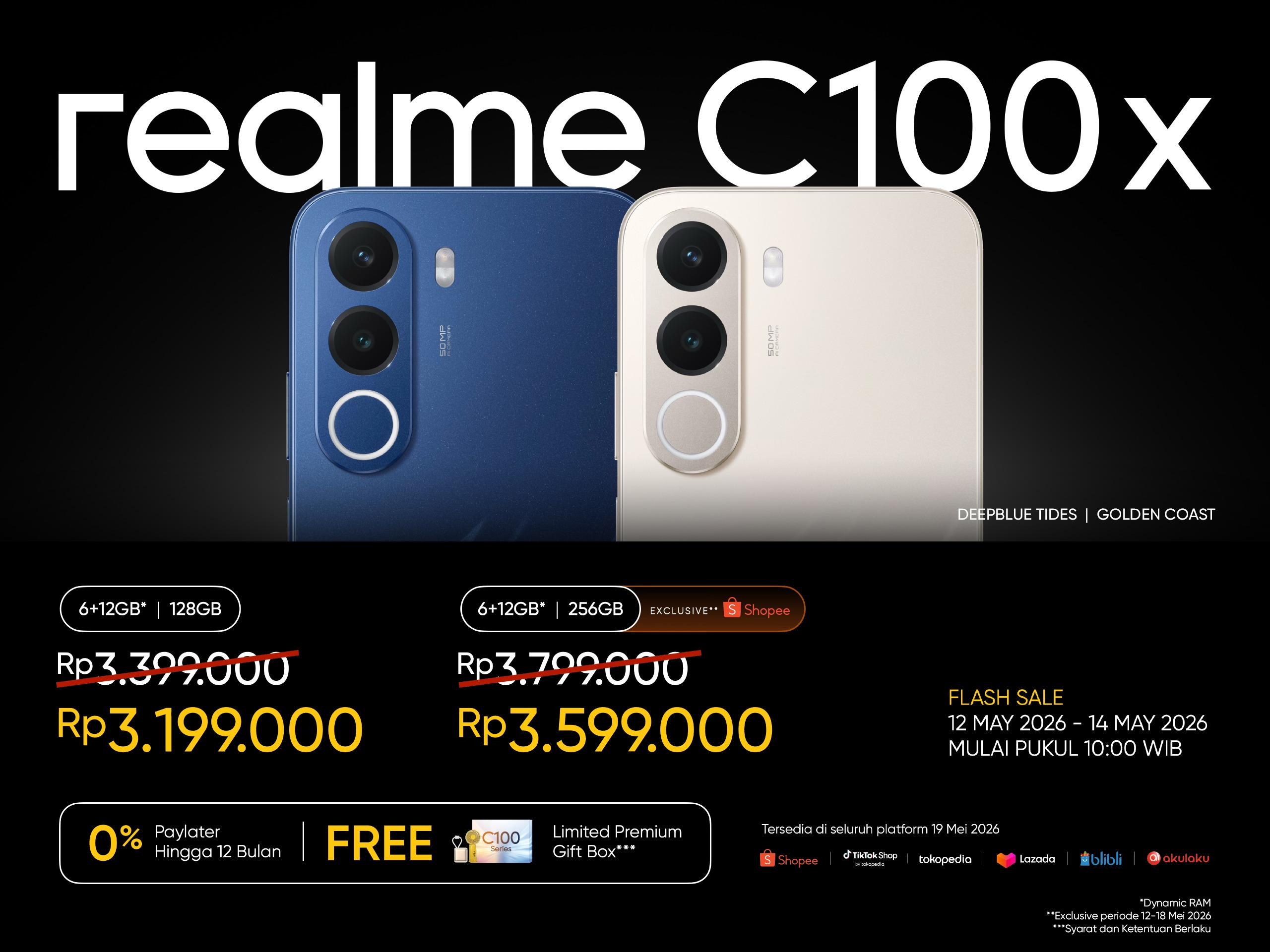 Content image for article: realme C100 Series Resmi di Indonesia, Baterai 8000mAh Terjangkau