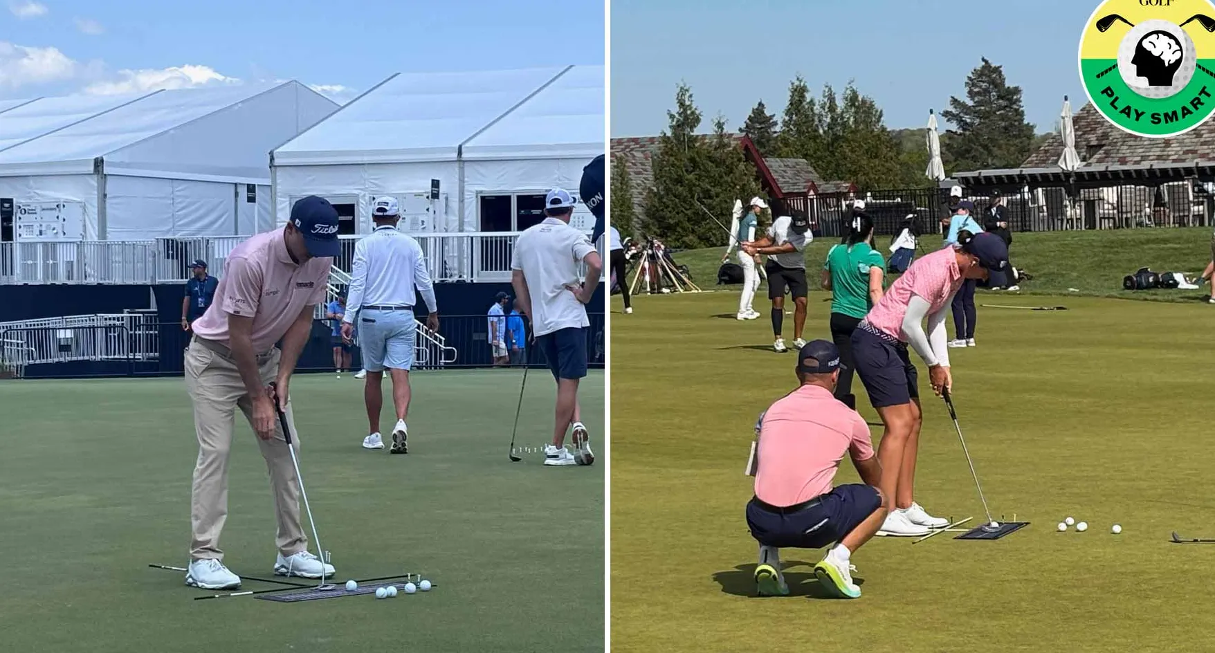russell henley practices putting at cadillac championship / carlota ciganda practices putting at mizuho americas open