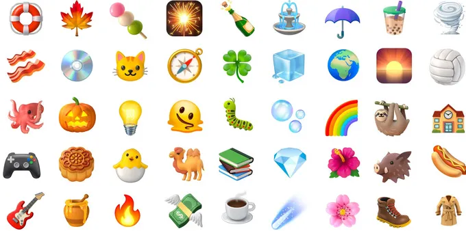 collection of 3D emoji from Google's upcoming Noto 3D release