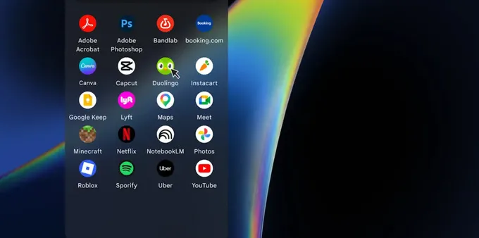 An image of the Android interface on a Googlebook