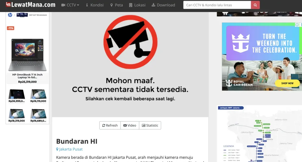 CCTV Bundaran HI Tidak Bisa Diakses Saat Demo BEM UI