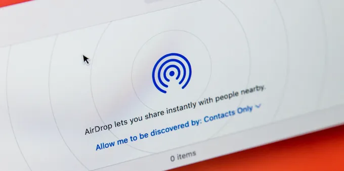 airdrop app open on a Mac computer