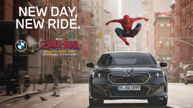 BMW Tuai Kritik usai Tampilkan Iklan Spider-Man di Layar Dasbor Mobil