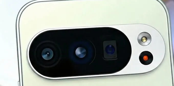 The back of a google pixel showing camera and flash