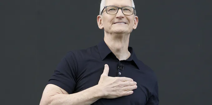 Apple ex-CEO Tim Cook delivers his last keynote address during the Apple WWDC at Apple Park