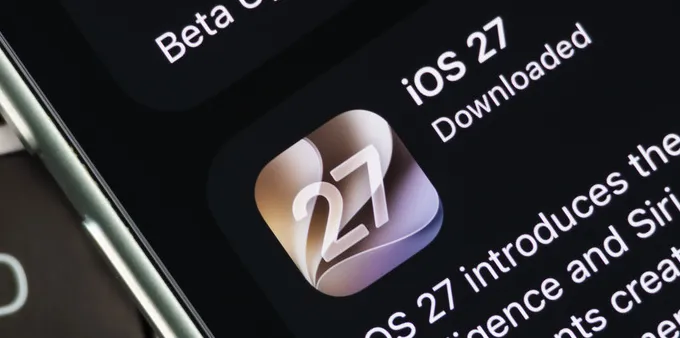 iOS 27 update showing up on an iPhone.