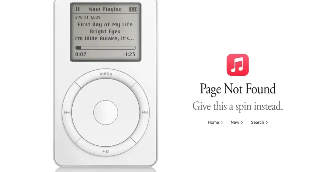 Apple Music Sembunyikan iPod Virtual di Halaman Error, Rayakan 25 Tahun iPod